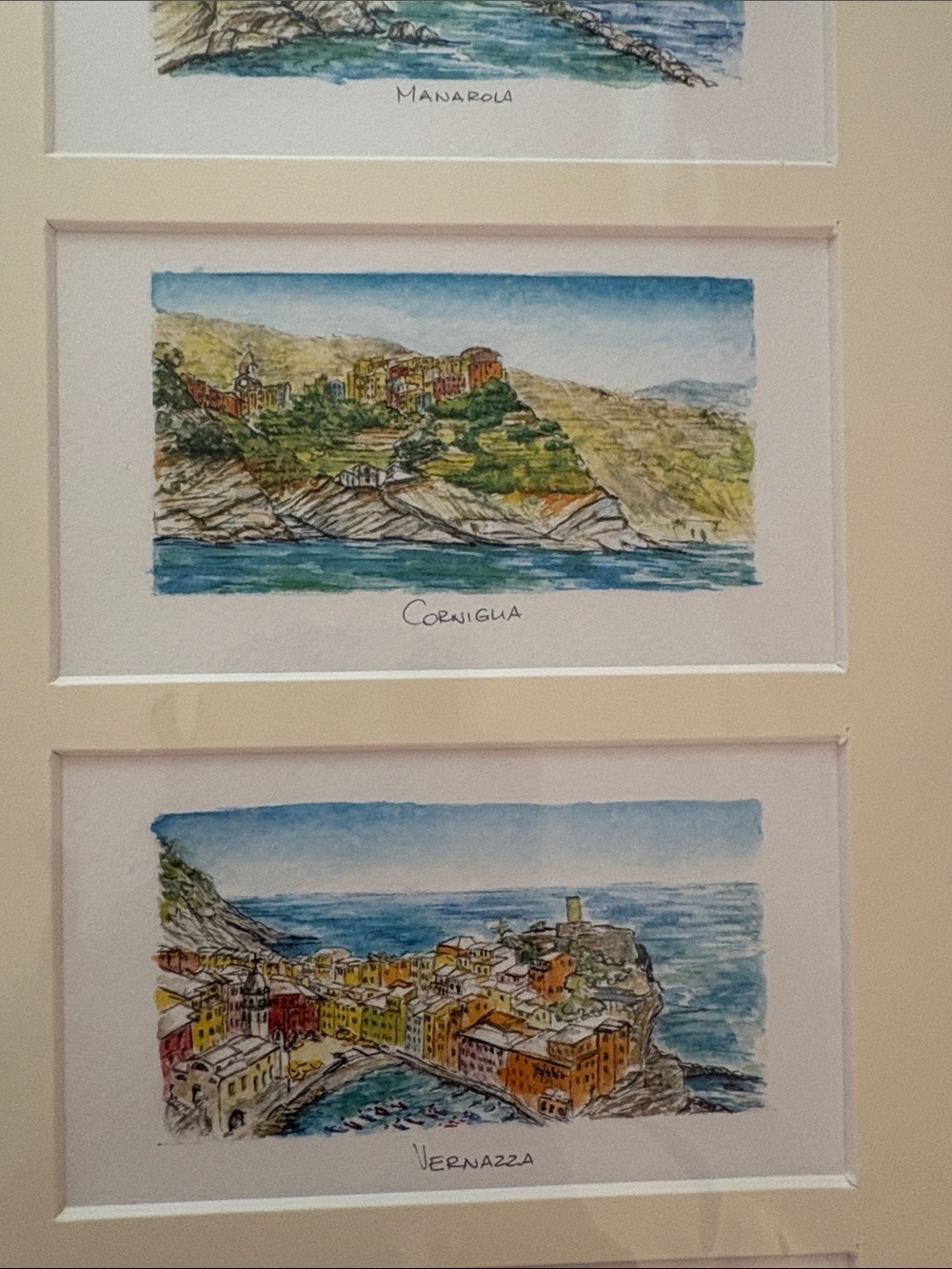 Cinque Terre Mini Watercolor Paintings, set of 5 purchased in Italy - Picture 3 of 5